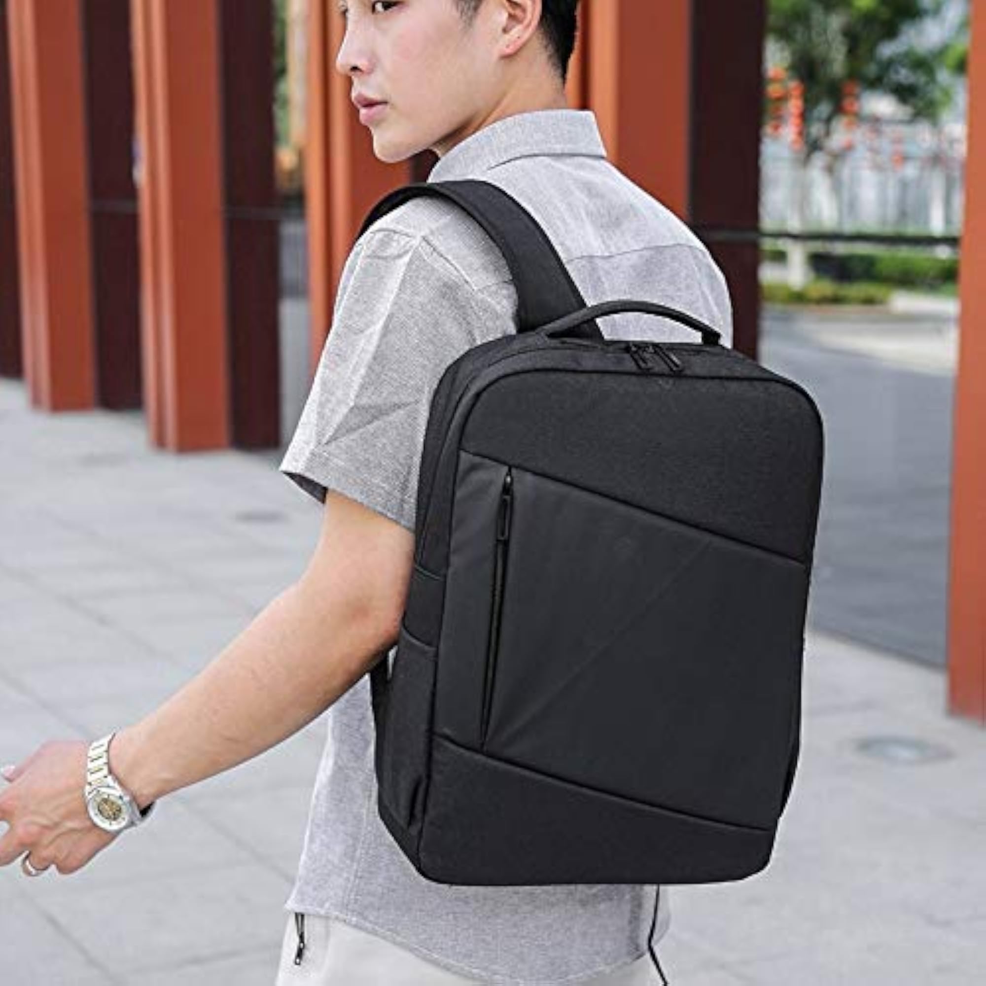 Men's Fashion Waterproof Laptop Backpack, Antitheft Rucksack